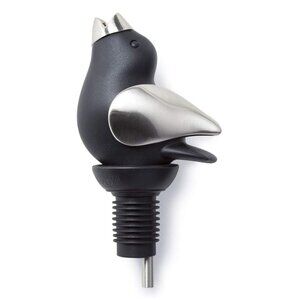 ChirpyTop Stainless Steel & Silicone Wine Pourer Bottle Stopper that chirps
